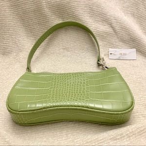 Eva shoulder bag - Sage Green Croc